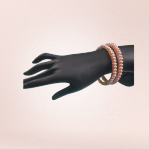 Real natural fresh water peach color pearl bangles