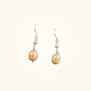 Real natural fresh water peach color pearl earring